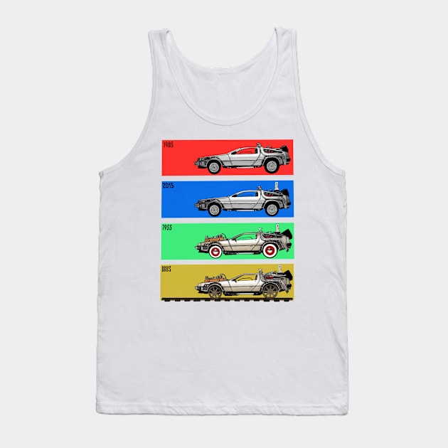 Delorean Through Time Tank Top by DistractedGeek